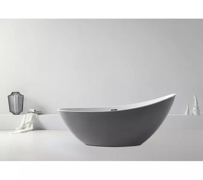 Акриловая ванна ABBER AB9233G 184х80, Выбрать цвет: Серый