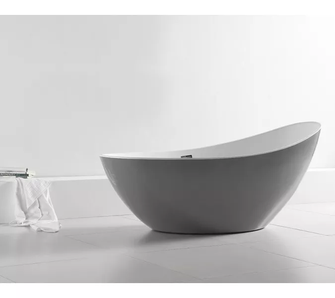 Акриловая ванна ABBER AB9233G 184х80, Выбрать цвет: Серый, изображение 5