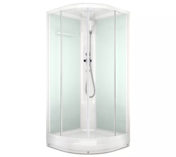 Душевая кабина четверть круга DOMANI-Spa Delight низкий поддон 100х100 см, Выбрать размер: 100х100, Выбрать цвет: Белый