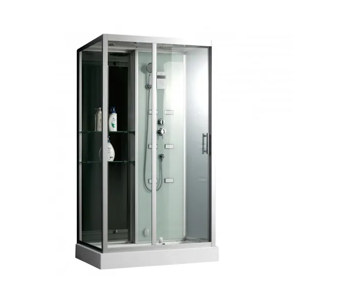 Душевая кабина Frank  с баней/без бани пристенная F-503-1/F-504-1, Цвет профиля: Хром, Выбрать размер: 120x85, Комплектация: без бани