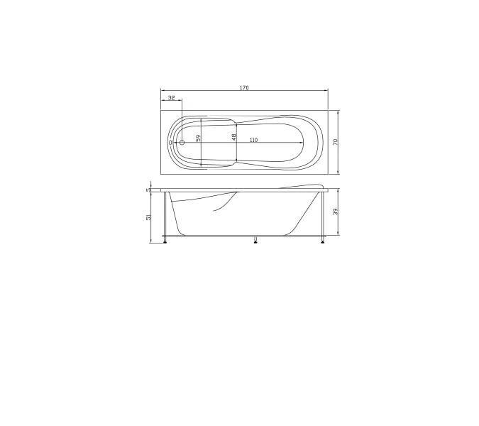 Акриловая ванна Aquatika Астра 170*70, Комплектация: Standart, изображение 3