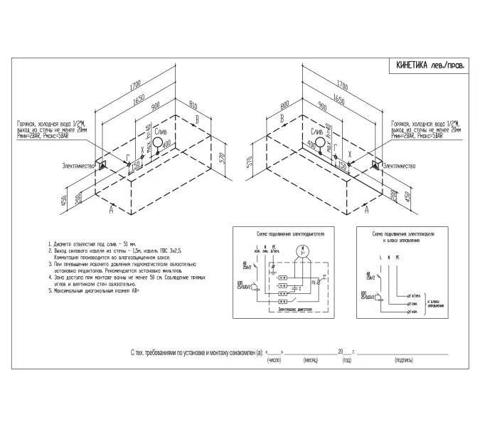 Акриловая ванна Aquatika Кинетика 170*80, Комплектация: Standart, изображение 3