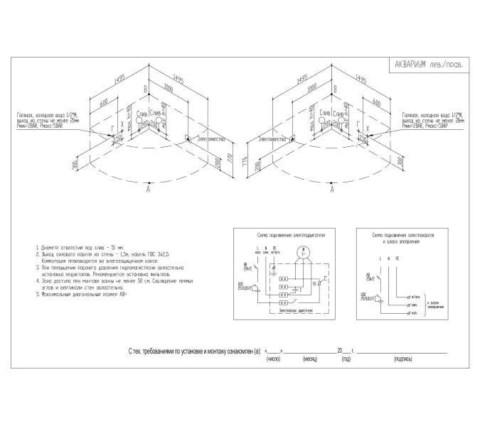 Акриловая ванна Aquatika Аквариум угловая 150*150, Комплектация: Standart, изображение 3