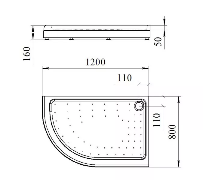 Поддон Radomir Соул , асимметричный низкий, Выбрать размер: 120х80, Ориентация: Левая, изображение 4