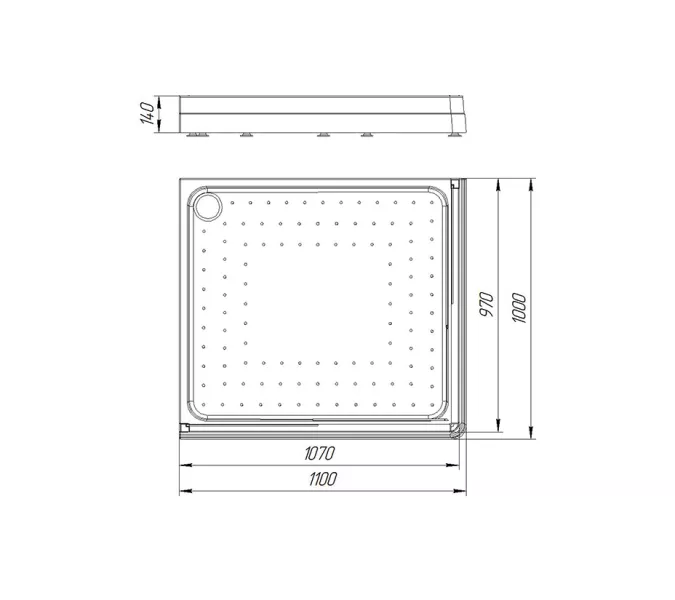 Поддон Radomir  Дрим прямоугольный, Выбрать размер: 100х110, Ориентация: Левая, изображение 2