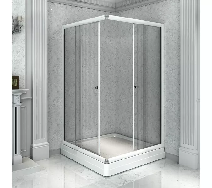 Душевое ограждение  Radomir ДРИМ прямоугольный, прозрачное , без поддона, Цвет стекла: прозрачное, Цвет профиля: Белый, Выбрать размер: 100х110