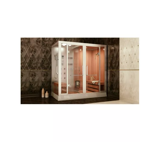 Кабина с финской сауной FRANK серия 900, с печкой Harvia, левая/правая, Выбрать размер: 180х130, Ориентация: Правая, изображение 2