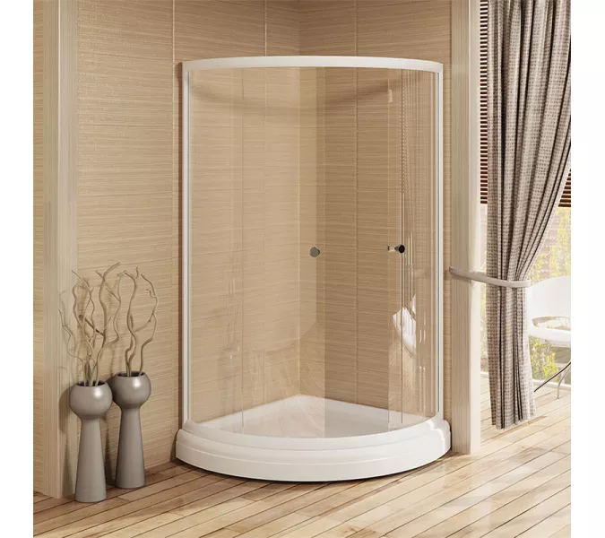 Душевой угол  Radomir НАЙТ прозрачное стекло, с поддоном, Цвет стекла: прозрачное, Цвет профиля: Белый, Выбрать размер: 100х100