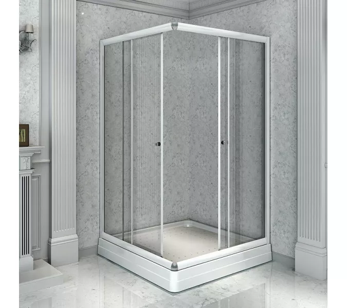 Душевое ограждение Radomir  ДРИМ матовое стекло, без поддона, Цвет стекла: матовое, Цвет профиля: Белый, Выбрать размер: 90х90