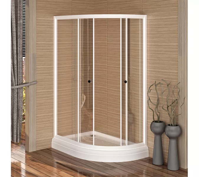 Душевой угол  Radomir  СОУЛ  прозрачный , с поддоном, Цвет стекла: прозрачное, Цвет профиля: Белый, Тип поддона: Низкий, Выбрать размер: 120х80, Ориентация: Левая