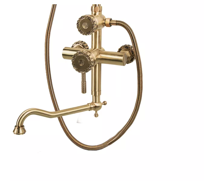 Bronze De Luxe Windsor  Комплект для ванной и душа двухручковый, изображение 3