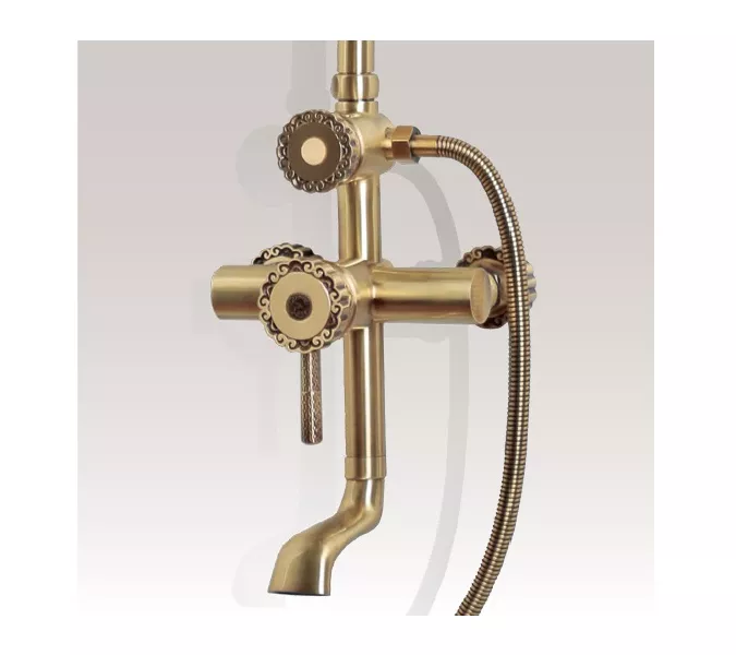 Bronze De Luxe Windsor Комплект одноручковый для ванны и душа, Излив (см): 10, изображение 3