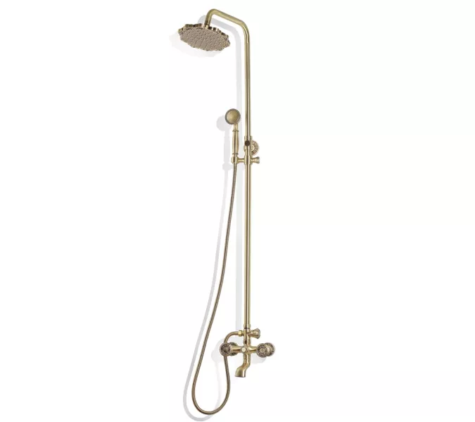 Bronze De Luxe Royal Комплект для ванной и душа двухручковый, Излив (см): 10