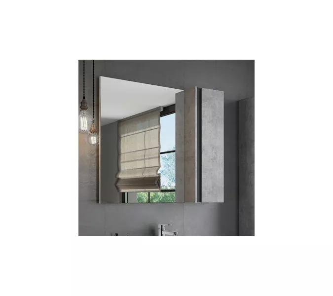 COMFORTY. Зеркало-шкаф "Эдинбург-60/75/90" бетон светлый, Выбрать размер: 90, изображение 2
