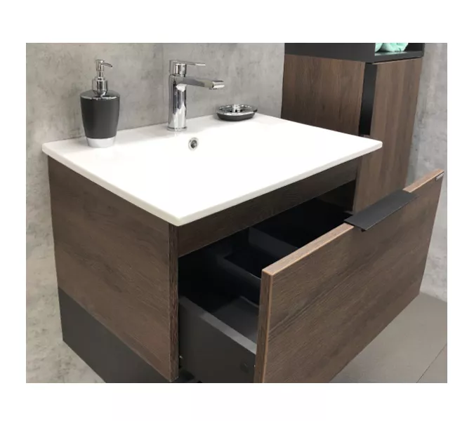 Тумба-умывальник Comforty Франкфурт, Выбрать размер: 60, Выбрать цвет: дуб шоколадно-коричневый, Комплектация: раковина Comforty 60E, изображение 8