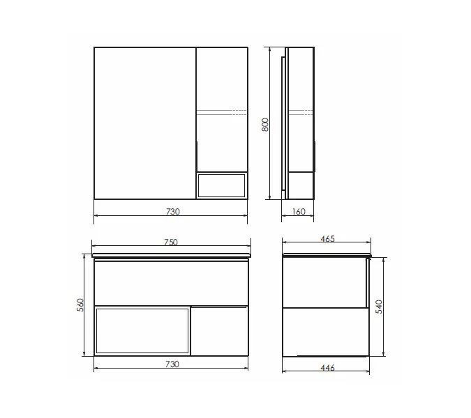 Зеркало-шкаф Comforty Франкфурт, Выбрать размер: 75, Выбрать цвет: дуб шоколадно-коричневый, изображение 4