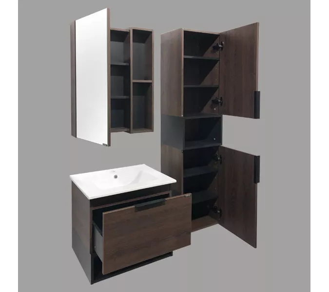 Тумба-умывальник Comforty Франкфурт, Выбрать размер: 60, Выбрать цвет: дуб шоколадно-коричневый, Комплектация: раковина Comforty 60E, изображение 6