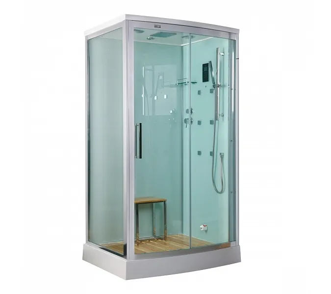 Душевая кабина с паром и гидромассажем Bandhours OMEGA L/R 120х90х220, Цвет стекла: прозрачное, Высота поддона: 15, Цвет профиля: Хром, Тип поддона: Низкий, Выбрать размер: 90x120, Ориентация: левая