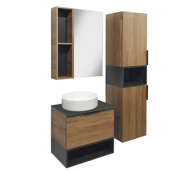 COMFORTY Зеркало-шкаф "Штутгарт-60/75/90" дуб тёмно-коричневый, Выбрать размер: 60, изображение 2