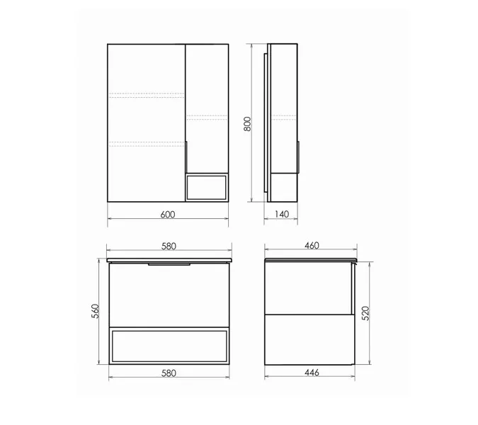 Зеркало-шкаф Comforty Франкфурт, Выбрать размер: 60, Выбрать цвет: дуб шоколадно-коричневый, изображение 3