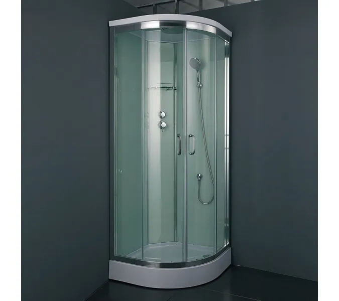 Душевая кабина четверть круга  Bandhours ANDROMEDA A/C, Цвет стекла: прозрачное, Высота поддона: 15, Цвет профиля: Хром, Тип поддона: Низкий, Выбрать размер: 90x90