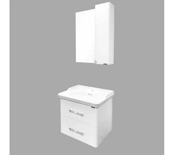 COMFORTY. Тумба-умывальник "Неаполь-65/80/100" белый глянец с раковиной COMFORTY, Выбрать размер: 65, Выбрать цвет: Белый глянец, Комплектация: раковина 50165, изображение 2