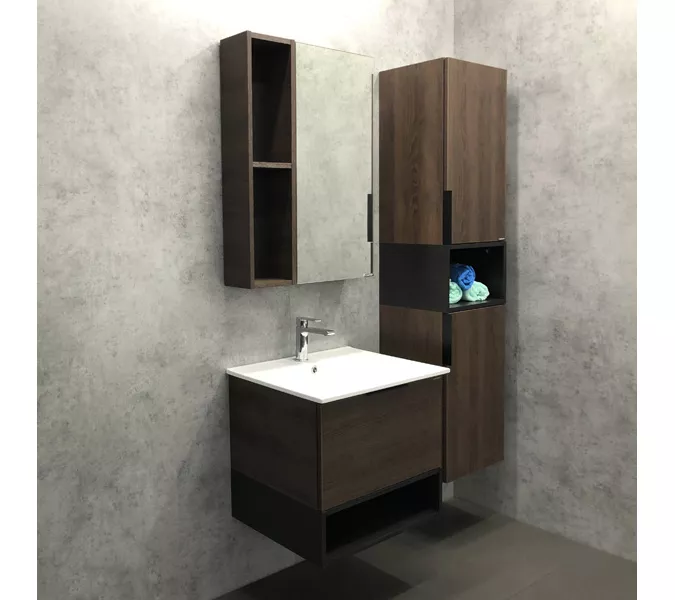 Тумба-умывальник Comforty Франкфурт, Выбрать размер: 60, Выбрать цвет: дуб шоколадно-коричневый, Комплектация: раковина Comforty 60E