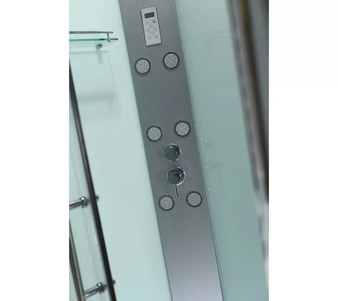 Душевая кабина прямоугольная Bandhours OMEGA-3 L/R с гидромассажем, Цвет стекла: прозрачное, Высота поддона: 15, Цвет профиля: Хром, Тип поддона: Низкий, Выбрать размер: 80x120, Ориентация: левая, изображение 10