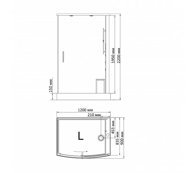 Душевая кабина с паром и гидромассажем Bandhours OMEGA L/R 120х90х220, Цвет стекла: прозрачное, Высота поддона: 15, Цвет профиля: Хром, Тип поддона: Низкий, Выбрать размер: 90x120, Ориентация: левая, изображение 5