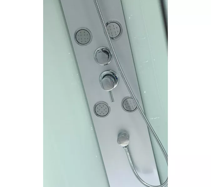 Душевая кабина прямоугольная Bandhours OMEGA-3 L/R с гидромассажем, Цвет стекла: прозрачное, Высота поддона: 15, Цвет профиля: Хром, Тип поддона: Низкий, Выбрать размер: 80x120, Ориентация: левая, изображение 3