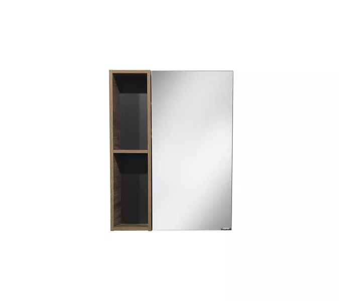 COMFORTY Зеркало-шкаф "Штутгарт-60/75/90" дуб тёмно-коричневый, Выбрать размер: 60