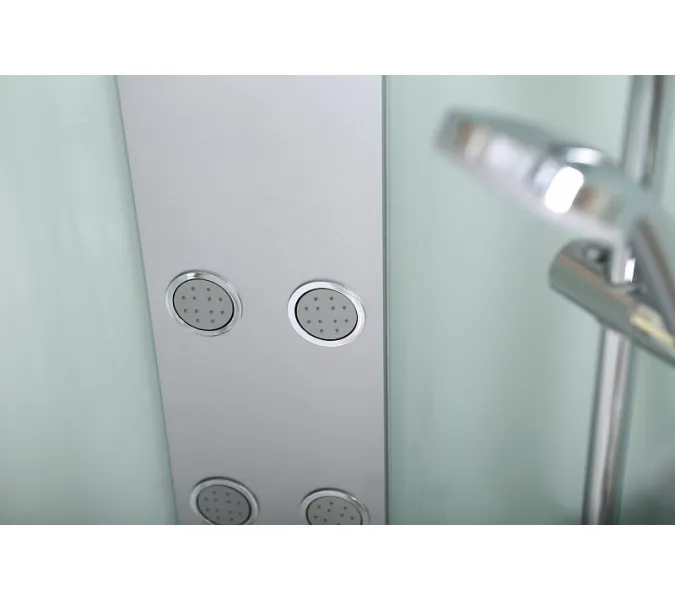 Душевая кабина с гидромассажем асимметричная Bandhours CRISTAL L/R, Цвет стекла: прозрачное, Высота поддона: 15, Цвет профиля: Хром, Тип поддона: Низкий, Выбрать размер: 80x120, Ориентация: левая, изображение 2