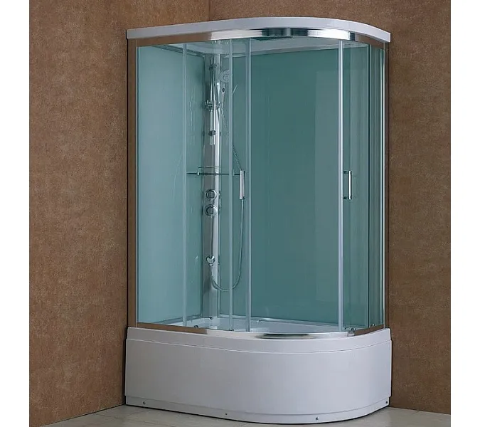 Душевая кабина асимметричная Bandhours STAR L/R, Цвет профиля: Хром, Тип поддона: Высокий, Выбрать размер: 80x120, Ориентация: левая