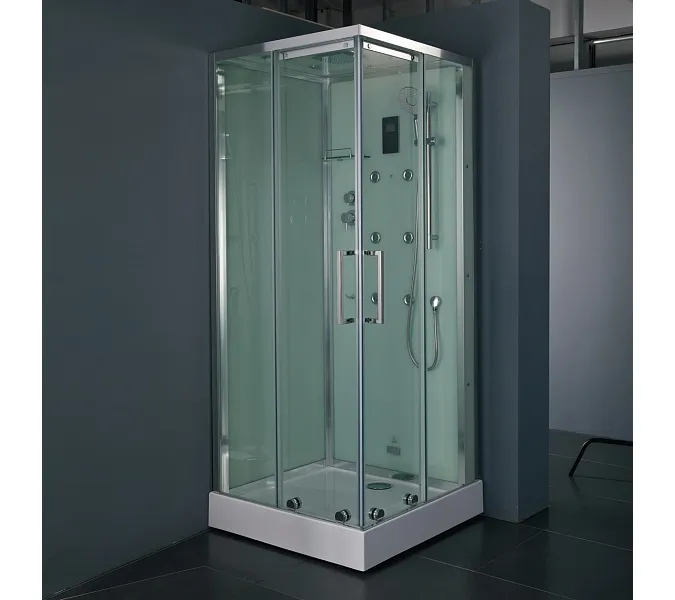 Душевая кабина с паром и гидромассажем квадратная Bandhours BETA L/R, Цвет стекла: прозрачное, Высота поддона: 15, Цвет профиля: Хром, Тип поддона: Низкий, Выбрать размер: 90x90, Ориентация: левая