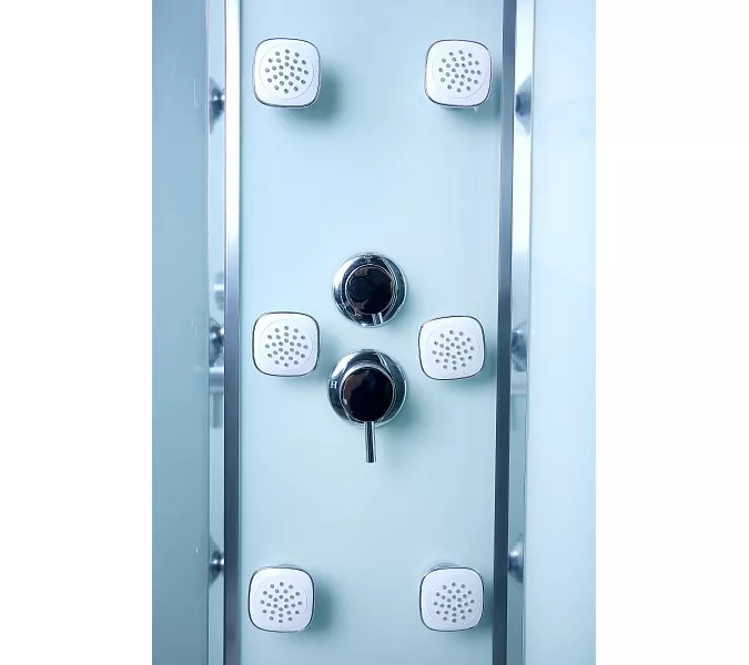 Душевая кабина с гидромассажем трапеция Bandhours CLIO B 90х90х225 см, Цвет стекла: прозрачное, Высота поддона: 50, Цвет профиля: Хром, Тип поддона: Высокий, Выбрать размер: 90x90, изображение 2