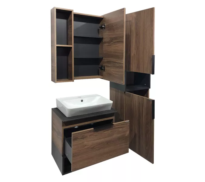 COMFORTY Зеркало-шкаф "Штутгарт-60/75/90" дуб тёмно-коричневый, Выбрать размер: 60, изображение 3