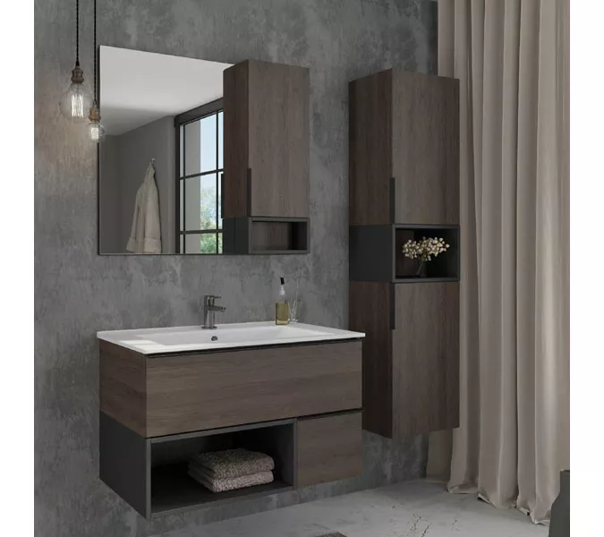 COMFORTY. Шкаф-колонна  "Франкфурт-40", Выбрать размер: 40, Выбрать цвет: дуб шоколадно-коричневый, изображение 4