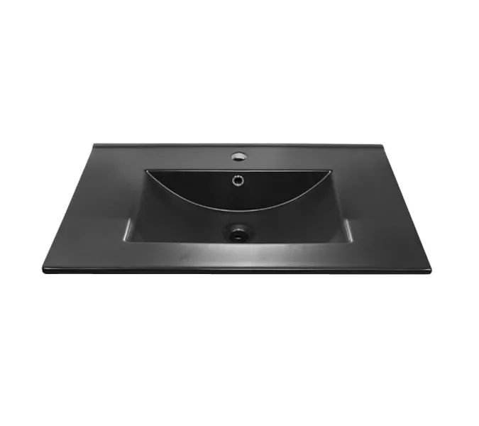 Тумба-умывальник Comforty  Бредфорд дуб темный с черной раковиной 75/90, Выбрать цвет: дуб темный , Комплектация: с черной раковиной 75, изображение 9