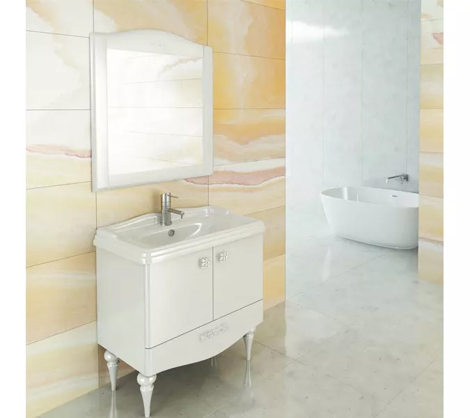 COMFORTY. Зеркало "Монако-80/100/120" белый глянец, Выбрать размер: 80, Тип: Зеркало, изображение 6