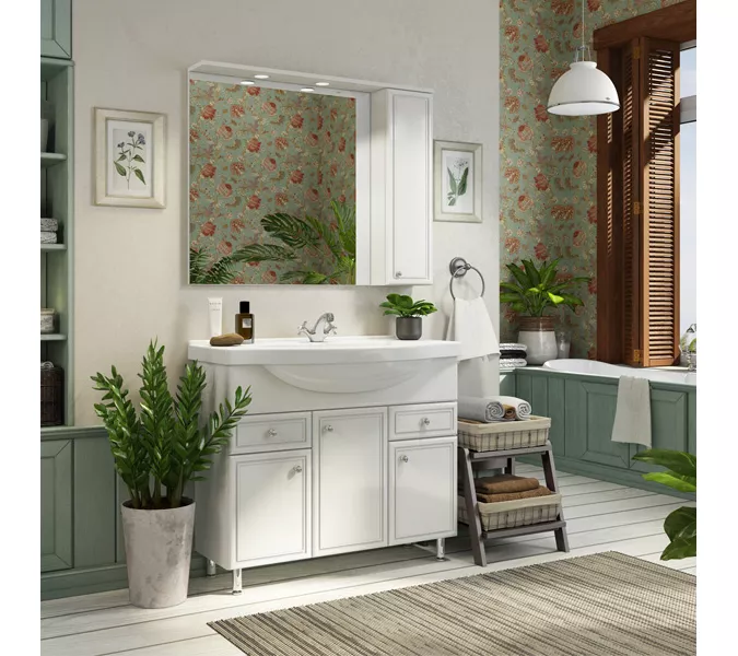 COMFORTY. Тумба-умывальник "Сочи-85/100" белый глянец с раковиной, Выбрать размер: 100, Выбрать цвет: Белый, Комплектация: раковина Эльбрус-100, изображение 2