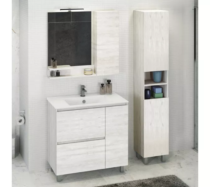 COMFORTY. Шкаф-колонна напольная "Верона-35-Н" дуб белый, изображение 4