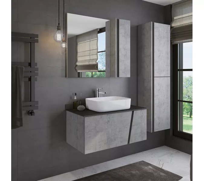 COMFORTY. Шкаф-колонна "Эдинбург-40" бетон светлый, изображение 2