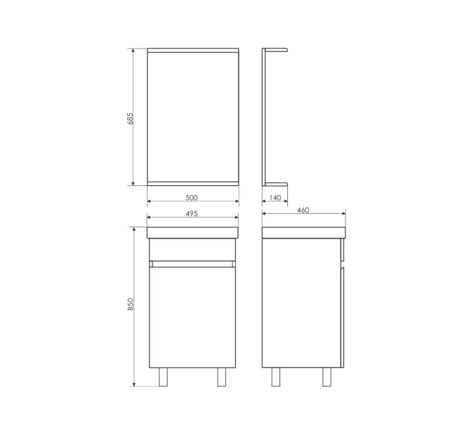 Зеркало Comforty, Выбрать размер: 50, Тип: Зеркало с полкой, изображение 3