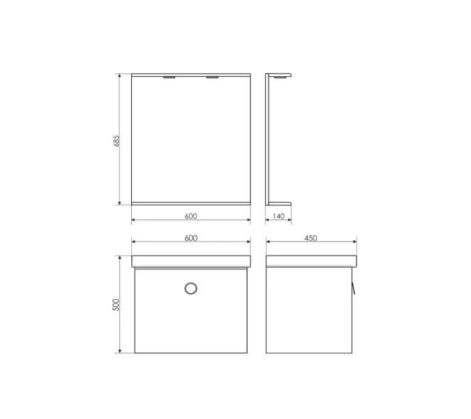 Зеркало Comforty, Выбрать размер: 60, Тип: Зеркало с полкой, изображение 3