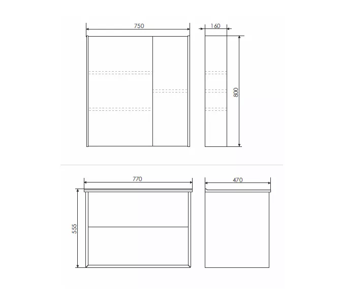 Зеркало-шкаф Comforty Женева, дуб белый, изображение 3