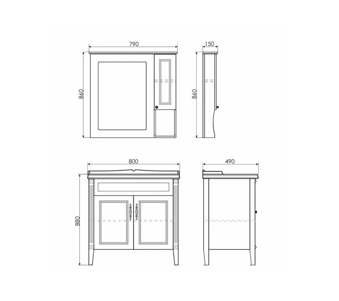 Зеркало-шкаф Comforty Палермо, Выбрать размер: 80, Выбрать цвет: Белый, изображение 4