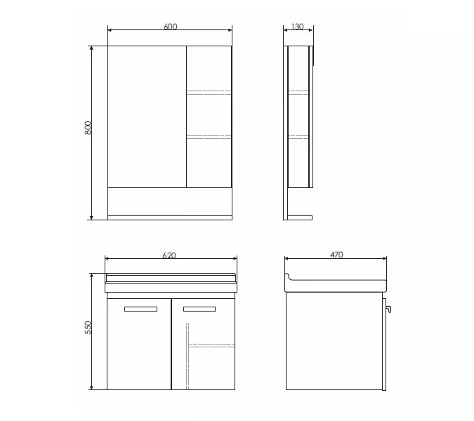 Зеркало-шкаф Comforty Рига, дуб сонома, Выбрать размер: 60, изображение 4