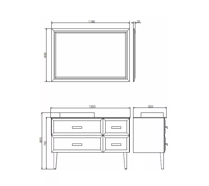 COMFORTY. Зеркало "Империя-120" белый глянец, Выбрать размер: 120, изображение 6