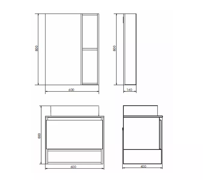 Зеркало-шкаф Comforty Прага, дуб белый, Выбрать размер: 60, изображение 4