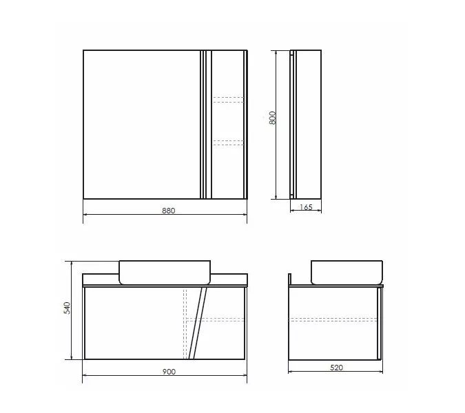 COMFORTY. Зеркало-шкаф "Эдинбург-60/75/90" бетон светлый, Выбрать размер: 90, изображение 4